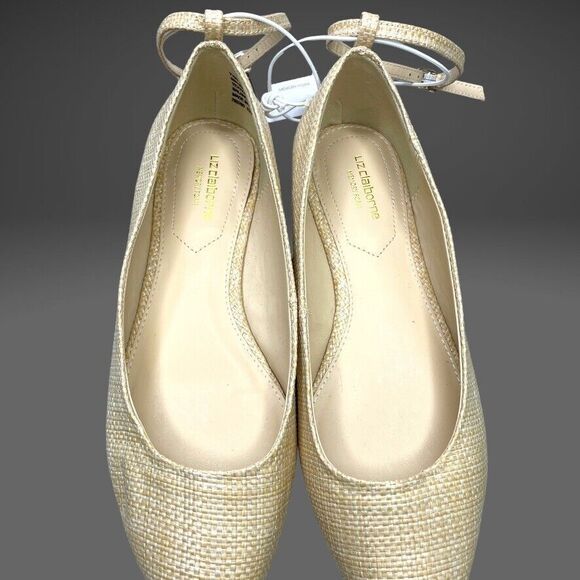 Liz Claiborne Womens Calico Natural Weave Pointed Toe Ballet Flat Size 7.5‎ W - Picture 6 of 11